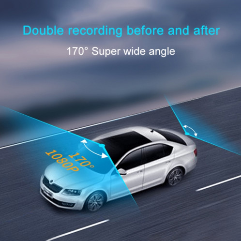 Rétroviseur de voiture 4.5 pouces Miroir HD 1080P Double enregistrement Enregistrement de conduite DVR Support de mouvement Détection de mouvement / Enregistrement de boucle SH45131472-08