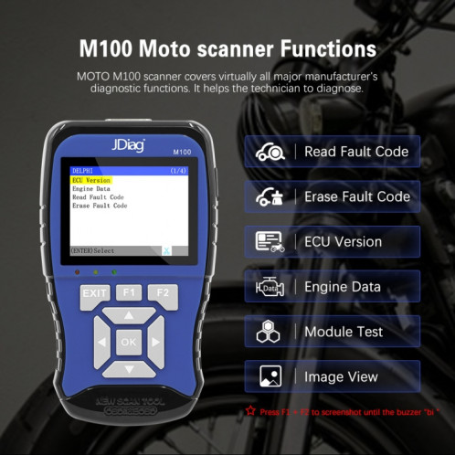 JDIAG M100 Motorcycles 2 Testeur de batterie de scanner OBD in1 SH45771346-09
