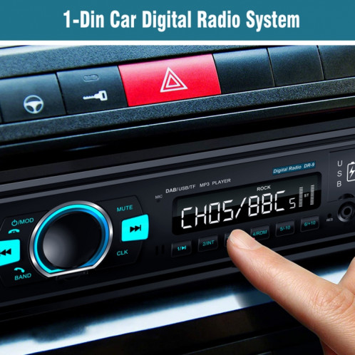 Récepteur FM de système stéréo de lecteur Radio DAB de voiture 1 Din, prise en charge du disque Bluetooth et U et carte MP3 et TF SH47001425-09