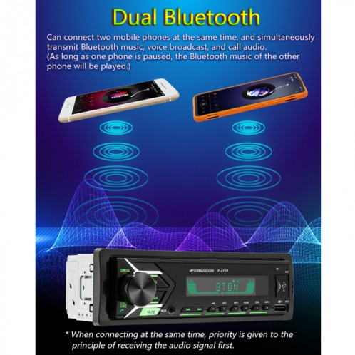 Lecteur MP3 de récepteur d'autoradio SWM503 avec télécommande, prise en charge FM et Bluetooth et USB et carte AUX et TF SH4701438-015