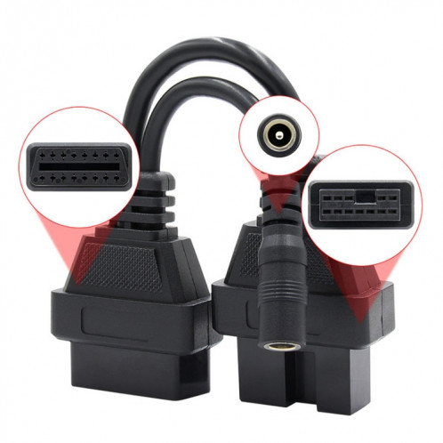 12pin à 16 points Câble d'adaptateur de diagnostic OBDII pour Mitsubishi SH47321713-05