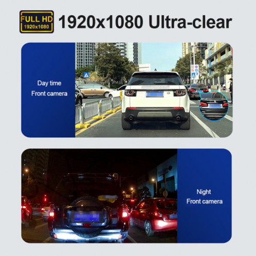 F22 3.16 pouces 1080p HD Night Vision WiFi Enregistreur de conduite connecté avec caméra de vue dans la voiture SH4797220-010