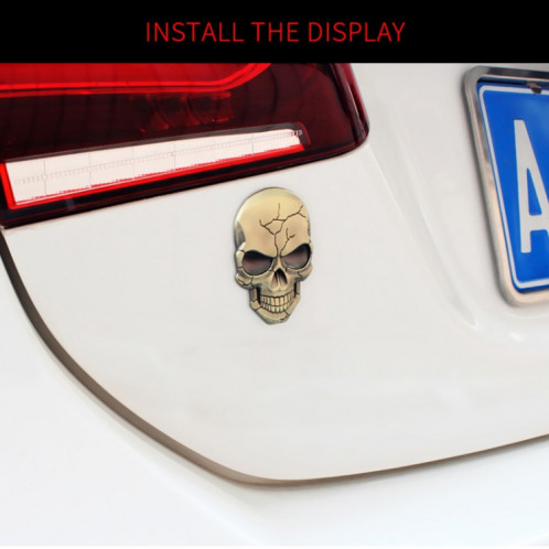 Autocollant de voiture en métal de crâne de diable en trois dimensions (bronze) SH02GT1-06