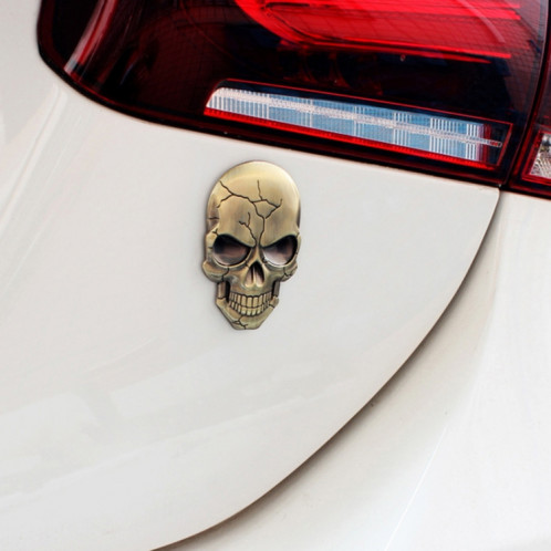 Autocollant de voiture en métal de crâne de diable en trois dimensions (bronze) SH02GT1-06