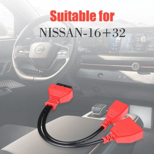 16 + 32 broches Fil externe au câble d'extension OBD2 pour Nissan Sylphy SH4810307-04