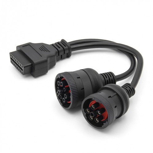 J1708 J1939 6Pin 9pin à OBD2 16pin Câble d'adaptateur de diagnostic de voiture féminin SH4822708-05