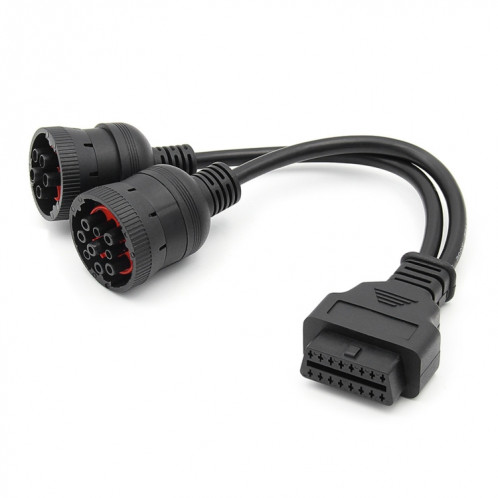 J1708 J1939 6Pin 9pin à OBD2 16pin Câble d'adaptateur de diagnostic de voiture féminin SH4822708-05