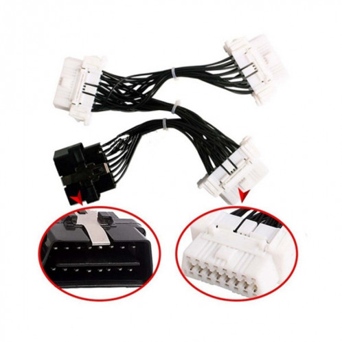 Elm327 OBD2 16Pin mâle à 3 câbles de diagnostic de la voiture SH4826912-05