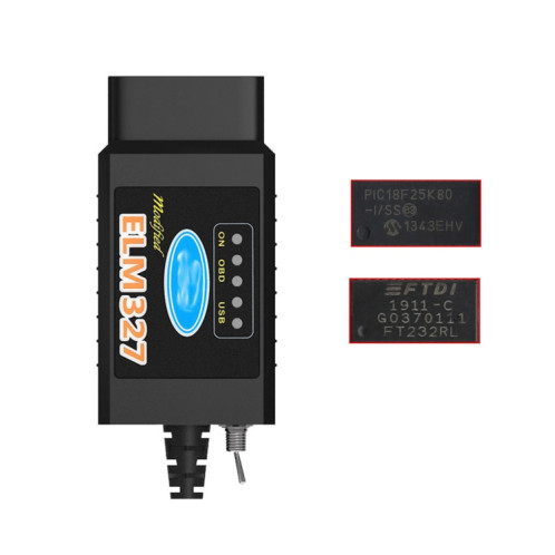 OBD ELM327 V1.5 Câble de diagnostic de défaut de voiture USB avec interrupteur (noir) SH155B1232-04