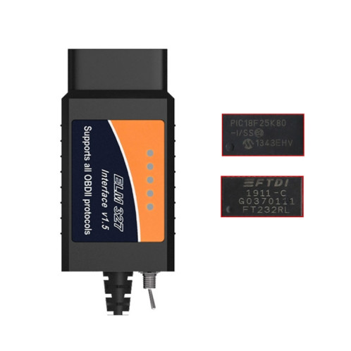OBD ELM327 V1.5 Câble de diagnostic de défaut de voiture USB avec interrupteur (orange) SH155E1743-04