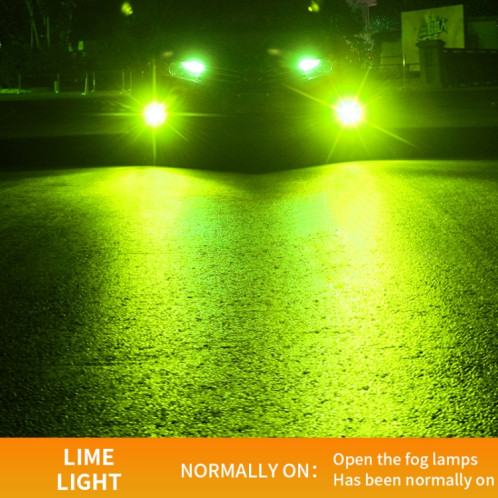 1 paire 9006 27W / DC12V Carreaux LED en alliage en aluminium (vert citron) SH71QN352-08