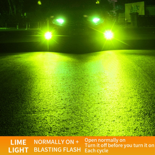 1 paire 9005 27W / DC12V Car phare de LED clignotant en alliage en alliage (vert citron) SH74QN1146-08