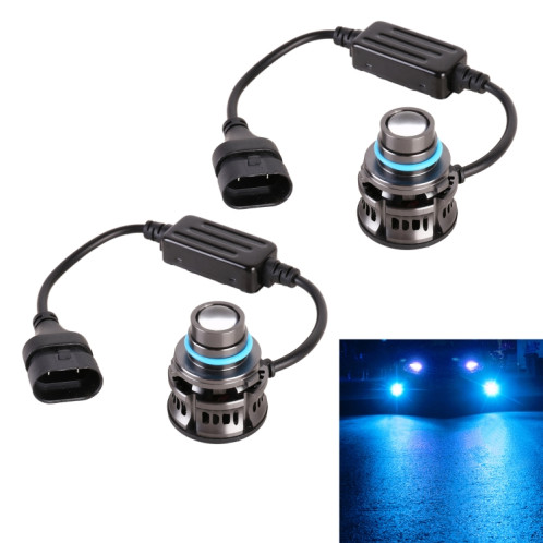1 paire 9006 27W / DC12V Car phare de LED clignotant en alliage en aluminium (lumière bleue) SH75BL1497-08