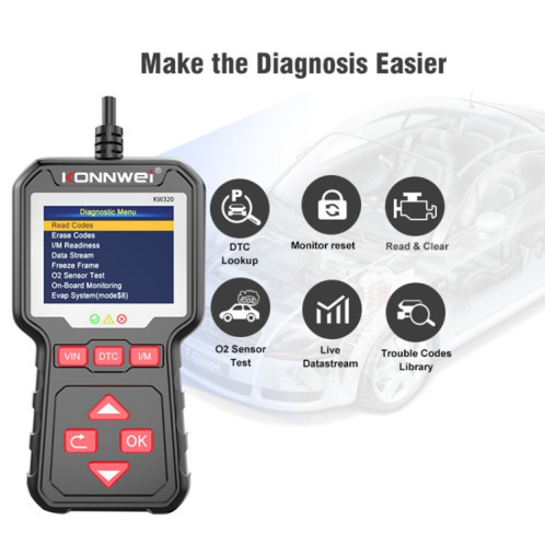 Konnwei KW320 Car OBD2 OUTIL AUTOL SK5712296-08