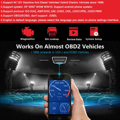Konnwei KW901 Android Phone OBD2 Car Bluetooth 5.0 Outils de numérisation de diagnostic (orange) SK715E942-08