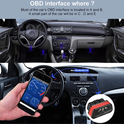 Konnwei KW901 Android Phone OBD2 Car Bluetooth 5.0 Scanal Tools (noir) SK715B309-08