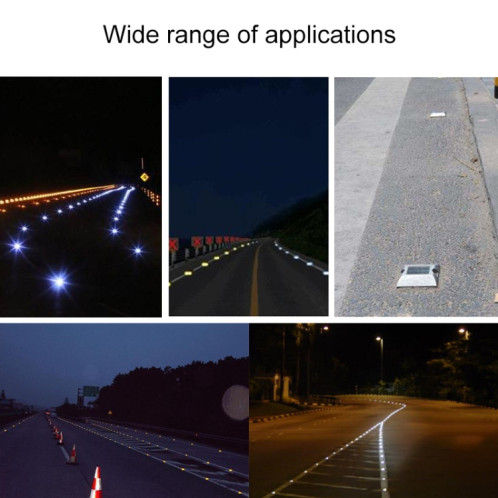 Lumière de décélération de route de lumière de guidage de voiture de lumière de goujon de route carré solaire, Version constamment lumineuse (jaune) SH811Y69-08