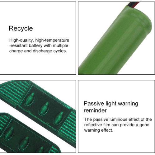 Lumière de décélération de route de lumière de guidage de voiture de lumière carrée solaire de goujon de route, version lumineuse clignotante (blanc) SH812W1190-08