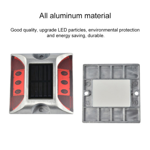 Lumière de décélération de route de lumière de guidage de voiture de lumière carrée solaire de goujon de route, version lumineuse clignotante (blanc) SH812W1190-08