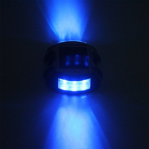 Lumière solaire de goujon de route de fer à cheval Lumière de guidage de voiture Lumière de décélération de route, Version lumineuse clignotante (bleu) SH814L1418-09