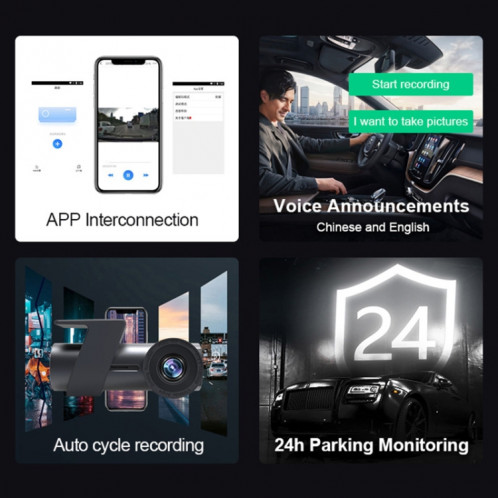 Enregistreur de conduite de voiture de rotation de 360 degrés caché par caméra WiFi de voiture SH5970554-08