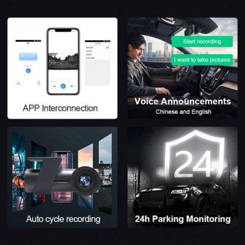 Voiture WiFi double caméra cachée enregistreur de conduite de voiture à rotation de 360 degrés SH5971349-08