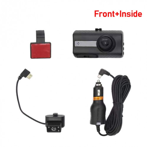Enregistreur de conduite de caméra de tableau de bord de voiture de vision nocturne infrarouge HD à double caméra avant et intérieure SH59731838-011