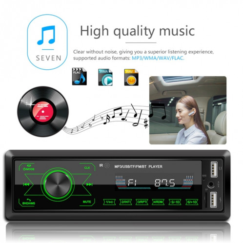 Lecteur MP3 de récepteur d'autoradio M10 12V, prise en charge des appels mains libres Bluetooth / carte FM / USB / SD SH60651963-015