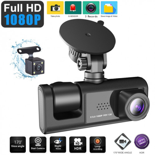 Enregistreur de conduite de voiture de vision nocturne HD vidéo A1 à 3 lentilles SH61441246-010