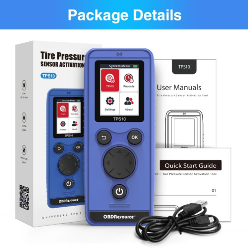 OBDResource TPS10 compteur de réinitialisation de la pression des pneus de voiture EL50448 SH7789143-07