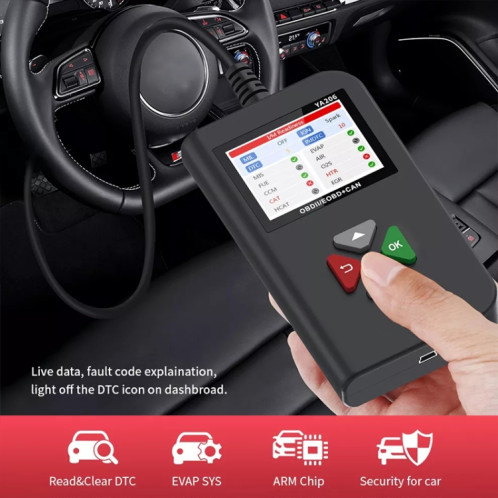 YA206 Lecteur de code de voiture OBD2 Outil de diagnostic de détecteur de défaut SH77901845-08