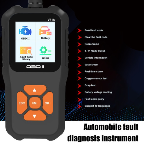 V318 Car OBD2 Lecteur de code d'outil de diagnostic d'écran couleur SH79661892-010