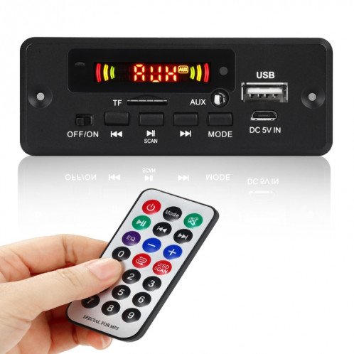 Carte de décodeur de lecteur MP3 Audio 12V de voiture Carte TF Radio FM USB AUX, avec Bluetooth / télécommande SH93091847-05