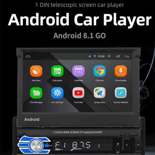 HD 7 pouces simple Din voiture lecteur Android Navigation GPS Radio stéréo tactile Bluetooth, lien de miroir de soutien et FM et WIFI SH9618804-020