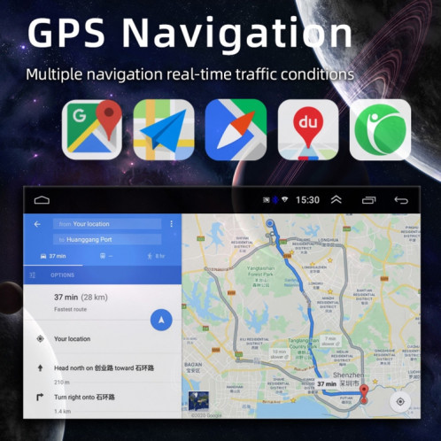 HD 7 pouces simple Din voiture lecteur Android Navigation GPS Radio stéréo tactile Bluetooth, lien de miroir de soutien et FM et WIFI SH9618804-020