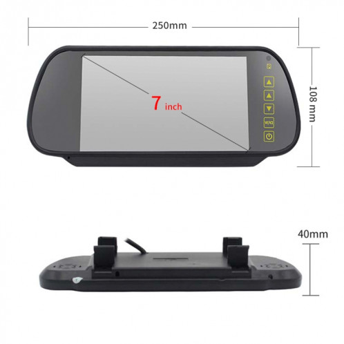 Caméra de recul étanche pour voiture PZ506 + moniteur de recul de 7 pouces pour Mercedes Benz SH97191094-08