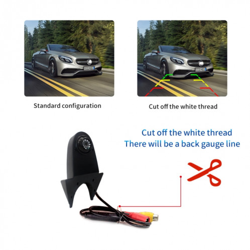 Caméra de recul étanche pour voiture PZ506 + moniteur de recul de 7 pouces pour Mercedes Benz SH97191094-08