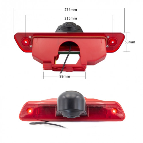 Caméra de vue de feu de freinage étanche de voiture PZ465 + moniteur de vue arrière 7 pouces pour citroën / Peugeot / Toyota SH9720895-010