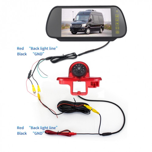 Caméra de vue de feu de freinage étanche de voiture PZ464 + moniteur de recul de 7 pouces pour Renault / Vauxhall SH97214-011