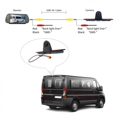 PZ463 caméra de vue étanche à 170 degrés pour voiture + moniteur de vision arrière 7 pouces pour Renault / Opel SH97221192-013