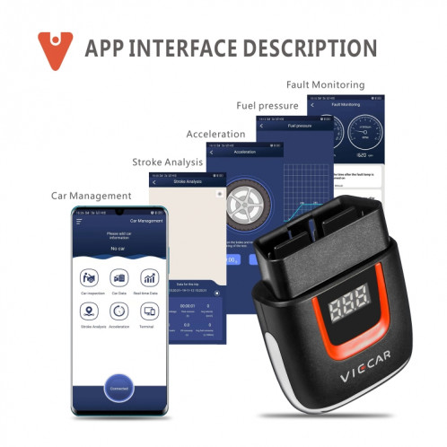 Viecar VP004 voiture Mini OBD + USB / Type-C Interface détecteur de défaut V1.5 WiFi outil de Diagnostic SH98251086-011