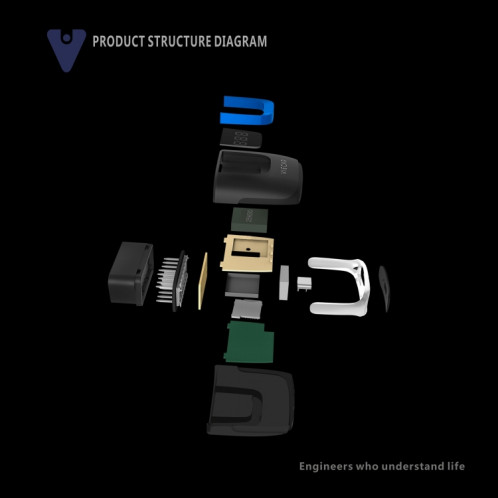 Viecar VP003 voiture Mini OBD + USB / Type-C Interface détecteur de défaut V2.2 outil de Diagnostic Bluetooth SH98261868-011