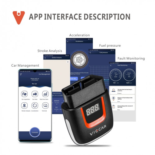 Viecar VP002 voiture Mini OBD détecteur de défaut V1.5 outil de diagnostic WiFi SH98271544-010