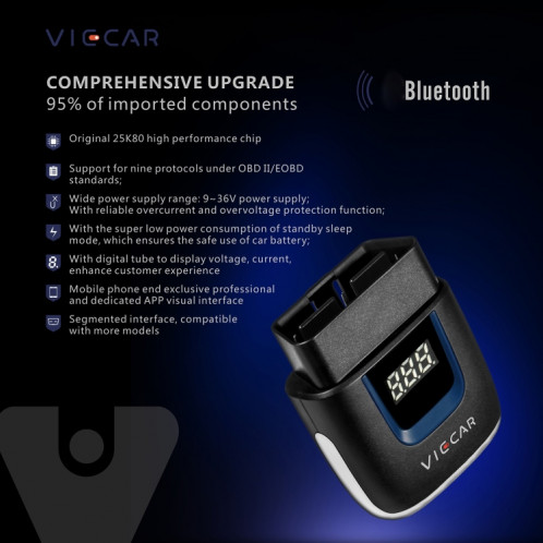 Viecar VP001 Mini OBD Détecteur De Défaut V2.2 Outil De Diagnostic Bluetooth SH98281971-010