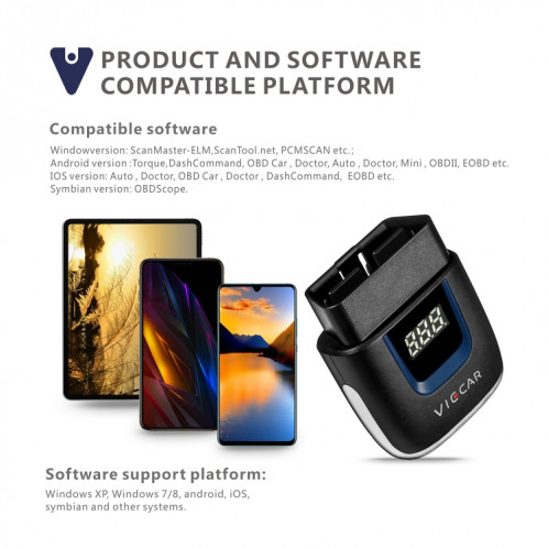 Viecar VP001 Mini OBD Détecteur De Défaut V2.2 Outil De Diagnostic Bluetooth SH98281971-010