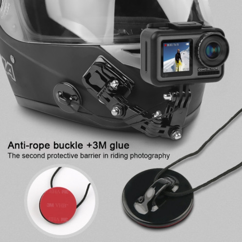 Kit de montage fixe pour bras multi-articulation adhésif pour casque de cyclisme avec support de boucle, adaptateur et vis pour crochet GoPro pour caméra GoPro HERO7 / 6/5/5/4 session / 4/3 + / 3/2/1, Xiaoyi et autres SH06061442-015