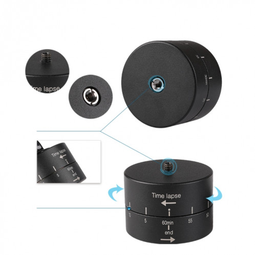 Rotation automatique à 360 degrés Adaptateur principal de trépied pour stabilisateur en accéléré pour GoPro (noir) SH659B153-010