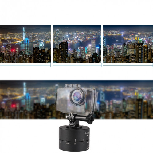 Rotation automatique à 360 degrés Adaptateur principal de trépied pour stabilisateur en accéléré pour GoPro (noir) SH659B153-010