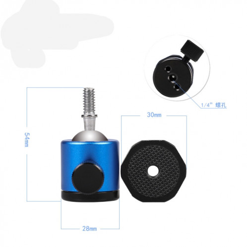 Rotule panoramique en métal avec rotation à 360 degrés pour appareils photo reflex numériques et numériques (bleu) SH671L1613-08