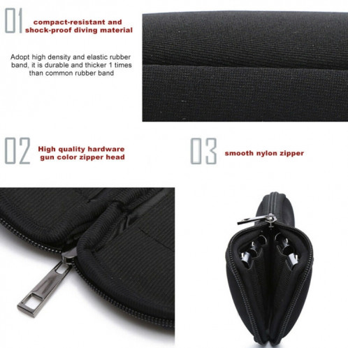 Housse de sac de rangement en néoprène U Disk, taille du sac: 20x9cm (noir) SH773B766-05